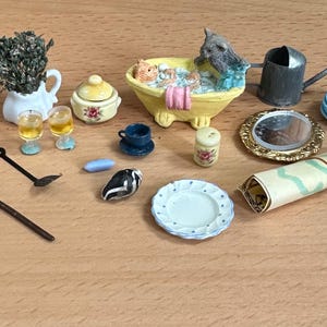 dollhouse minis vintage miniatures decor plant kitchen for doll house plates fun finds toys tiny thrift junk drawer mixed CHOOSE ONE