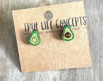 Avocado earrings stud, fake food earrings, fruit earrings for girls, cute birthday gift for best friend, easter basket stuffers for teen