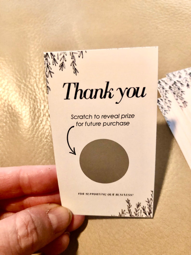 Scratch Cards Blank Small Business Thank You Cards Etsy Etsy