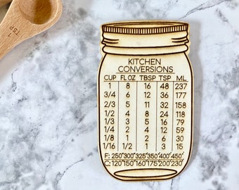 Kitchen conversion chart, baking measurements magnet, baking gifts for her, best friend bridal shower gift, fifth anniversary gifts for wife