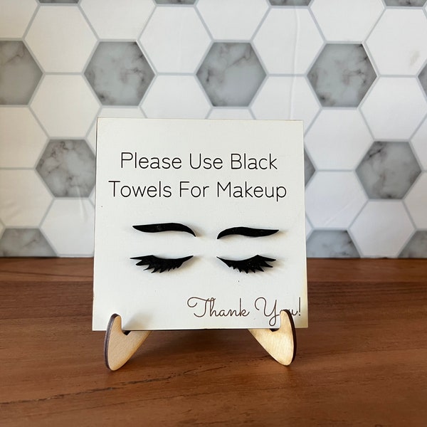 airbnb magnet, makeup towel sign rental house rules sign, short term rental property sign, landlord tool, vrbo bathroom sign for house, dorm