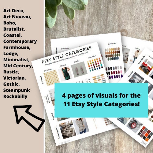 Etsy Categories Style Guide Etsy Sellers Guide Etsy Shop Etsy