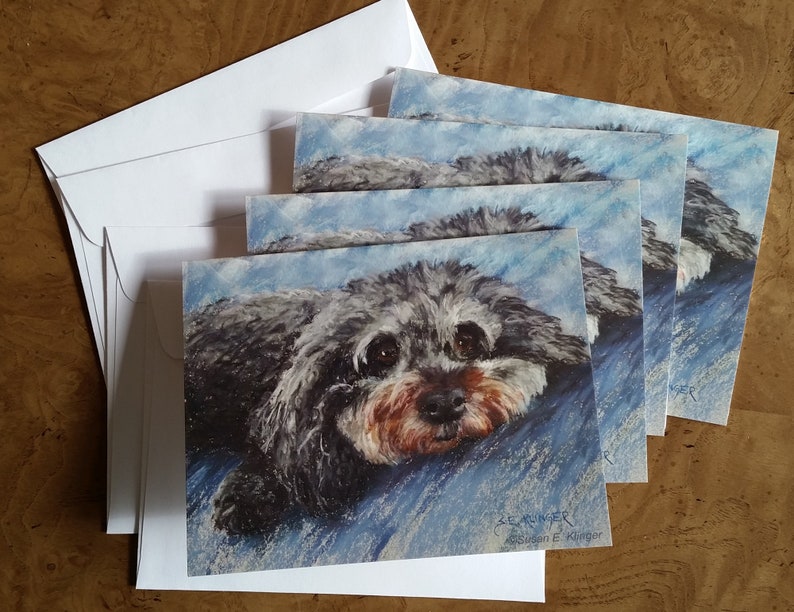 Schnoodle puppy note cards
