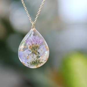 Colar com Pingente de Flor de Setembro - Flor do Mês de Nascimento, Joia Personalizada de Aniversário, Presente de Aniversário de Setembro