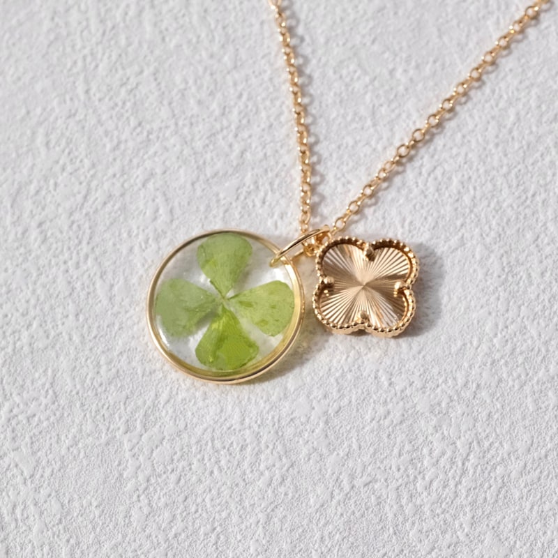 Real Four Leaf Clover Necklace Etsy — free download