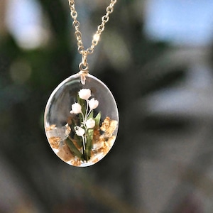 May Birth Flower Lily Of The Valley Necklace, May Birth Month Flower Necklace, Personalized Birthday Jewelry, May Birthday Jewelry Gift