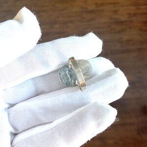 Modern Ring, rectangle. Dendrite Opal on sterling silver image 7