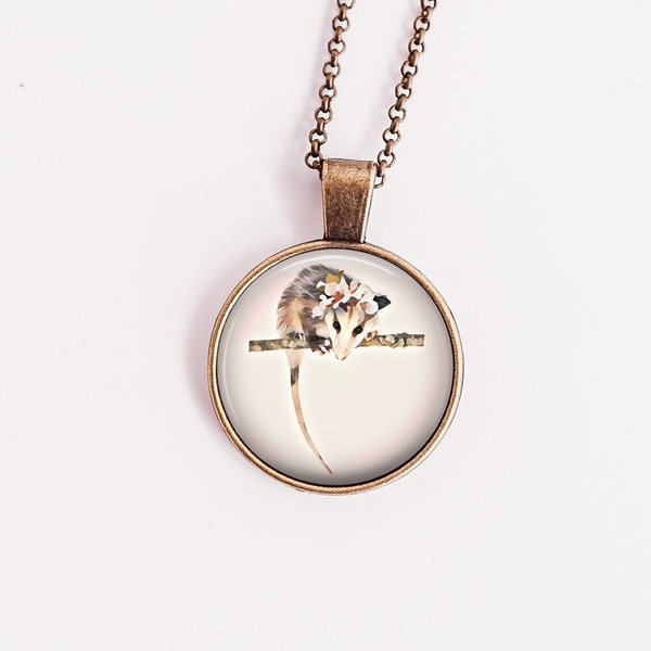 Opossum, Pendant Necklace, Nature Lovers Gift,