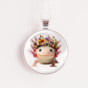 Axolotl Necklace, Cute Animal Jewelry, Axolotl Gift,