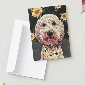 Cartes de voeux Goldendoodle « You Are My Sunshine » (Boîte de 10) Cartes chien Doodle, Doodle doré, cartes de voeux, papeterie pour chien, cartes de correspondance pour chien