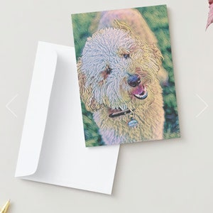 Goldendoodle Greeting Cards, (Box of 10) Doodle Dog Cards, Golden Doodle, Greeting Cards, Dog Stationery, Dog Notecards, Goldendoodle Gifts