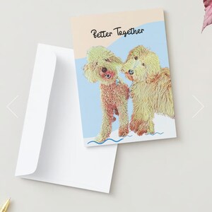 Cartes de voeux Goldendoodle, « Better Together » (boîte de 10) cartes Doodle chien, cartes de voeux Golden Doodle, cartes de correspondance chien, cadeaux Goldendoodle
