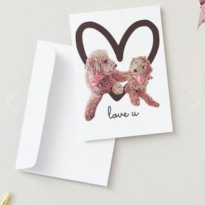 Cartes de voeux Goldendoodle, carte de Saint-Valentin Doodle boîte de 10 cartes chien, cartes de Saint-Valentin Goldendoodle Happy Valentines Day from Dogs