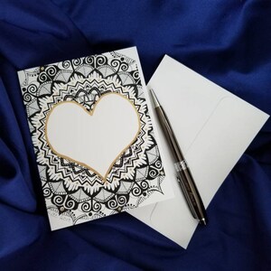 Cartolina d'auguri di cuore Mandala