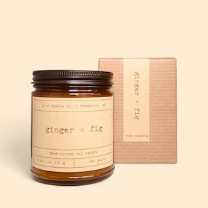 Ginger + Fig Soy Candle | with Peach Scent image 1
