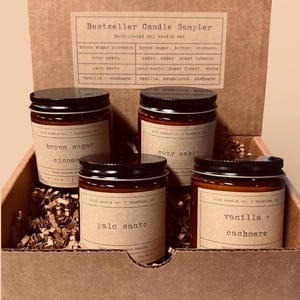 Bestseller Candle Sampler Pack | Set of 4 Mini Rustic Soy Candles