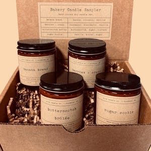 Bakery Candle Sampler Pack | Set of 4 Mini Dessert Soy Candles