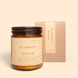 Blueberry Buckle Soy Candle | Blueberry Pastry Sweet Dessert Scented Candle | Hand-Poured | Small Batch | Scented Candle | Dye Free