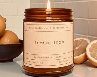 Lemon Drop Soy Candle: Juicy Lemon and Sugar Crystals Scent