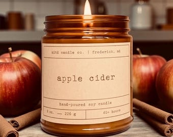Apple Cider Soy Candle: Apple, Cinnamon, Anise Scent