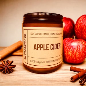 Apple Cider Soy Wax Candle | Hand-Poured | Small Batches | Scented Candle