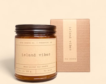 Island Vibes Soy Candle: Tropical Citrus Scent
