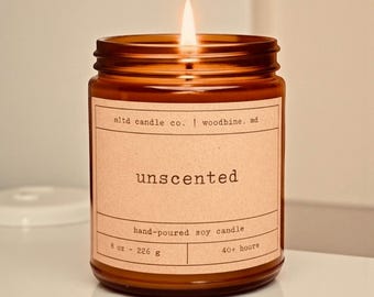 Unscented Soy Candle: Pure, Natural, No Scent