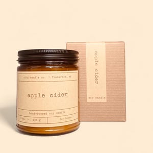 Sojakaars appelcider | Geurige herfstkaars appel, kaneel, anijs | Handgemaakt | Kleine batch | Veganistisch Niet-giftig Milieuvriendelijk | Cadeau voor haar