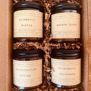 Bakery Candle Sampler Pack | Pastry Candle | Soy Candle | Scented Candle | Handmade | Dye Free