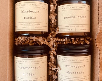 Bakery Candle Sampler Pack | Pastry Candle | Soy Candle | Scented Candle | Handmade | Dye Free