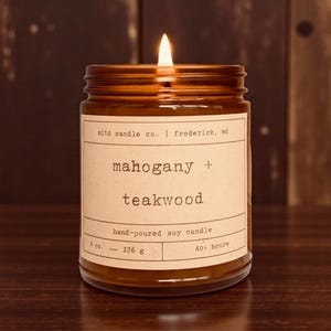 Mahogany + Teakwood Soy Candle | Mahogany, Oak, Light Musk Scent