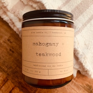 Teakwood + Mahogany Scented Candle