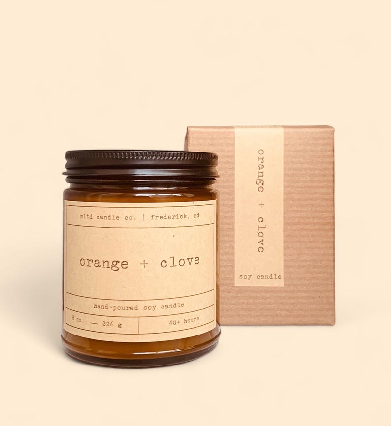 Orange + Clove Soy Candle afbeelding 3