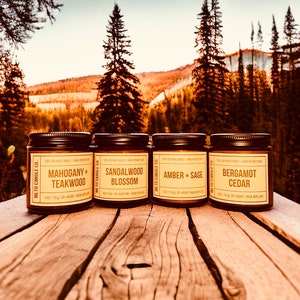 Warm and Woodsy Candle Sampler Pack | Soy Scented Candles | Non-Toxic | Phthalate-Free | Dye Free | Made in the USA