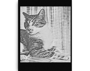 cat sketches etsy