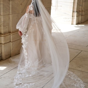 Classic Veil, Satin Edge Bridal Veil, Traditional Bridal Headpiece