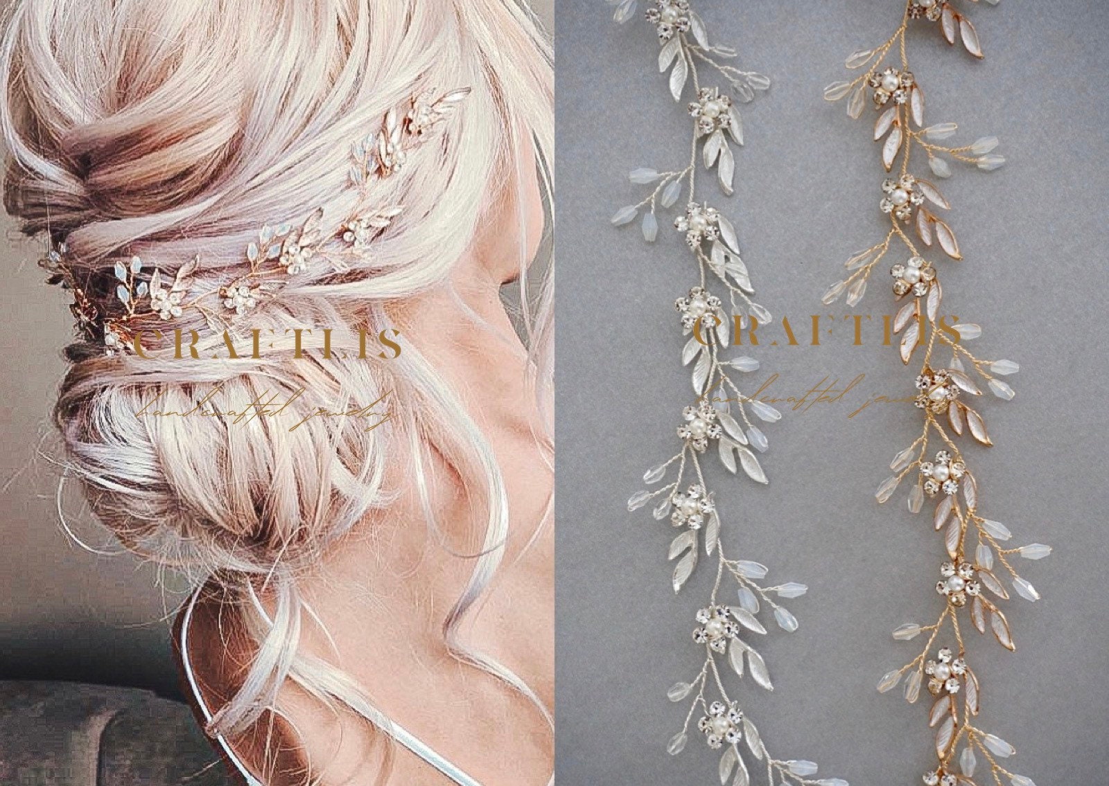 Wedding Hair Accessories, Hair Vine, Headband, Bridal hair accessorie…