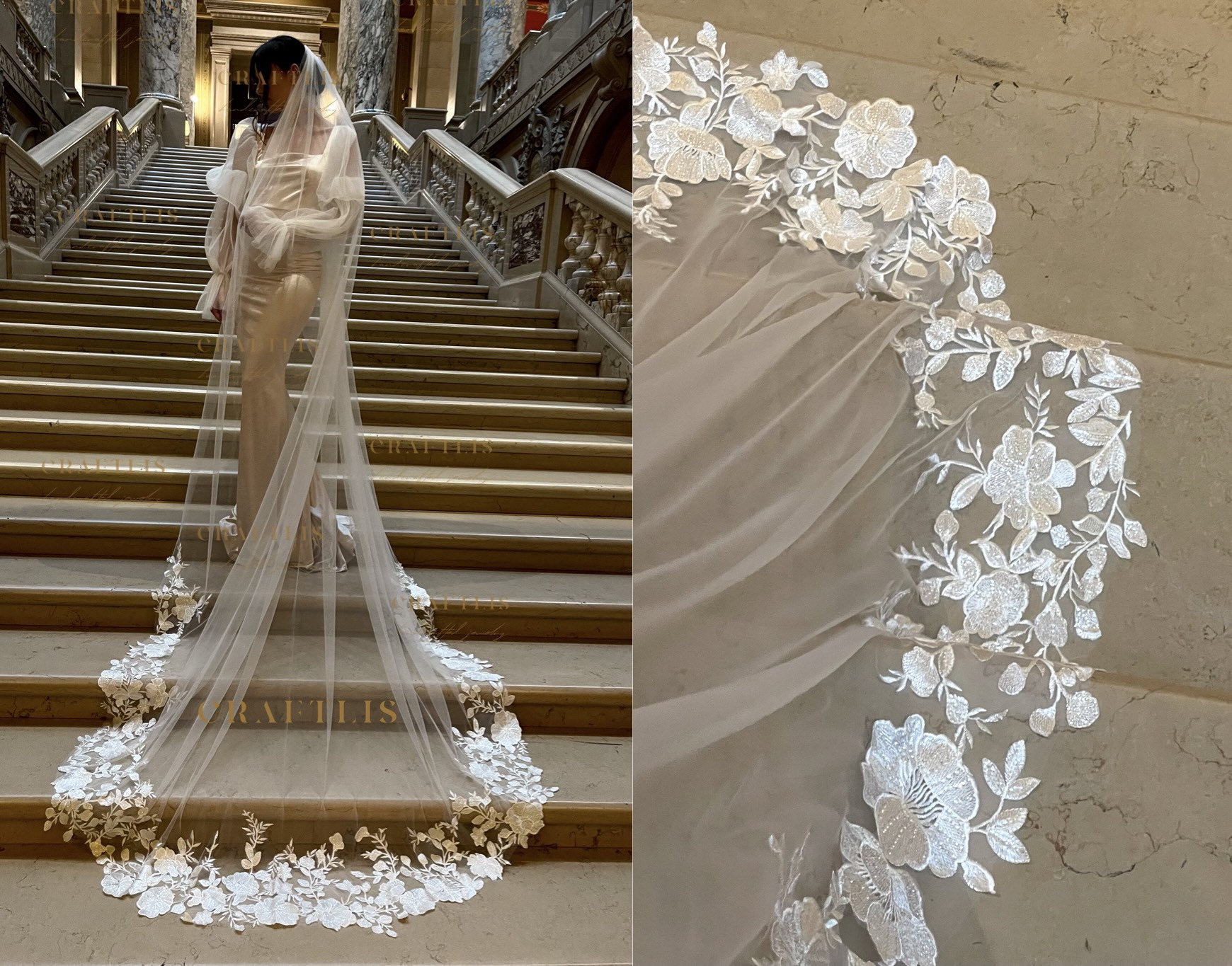 3 Meters Cathedral Veil Women Bridal Headwear Wedding Accessories