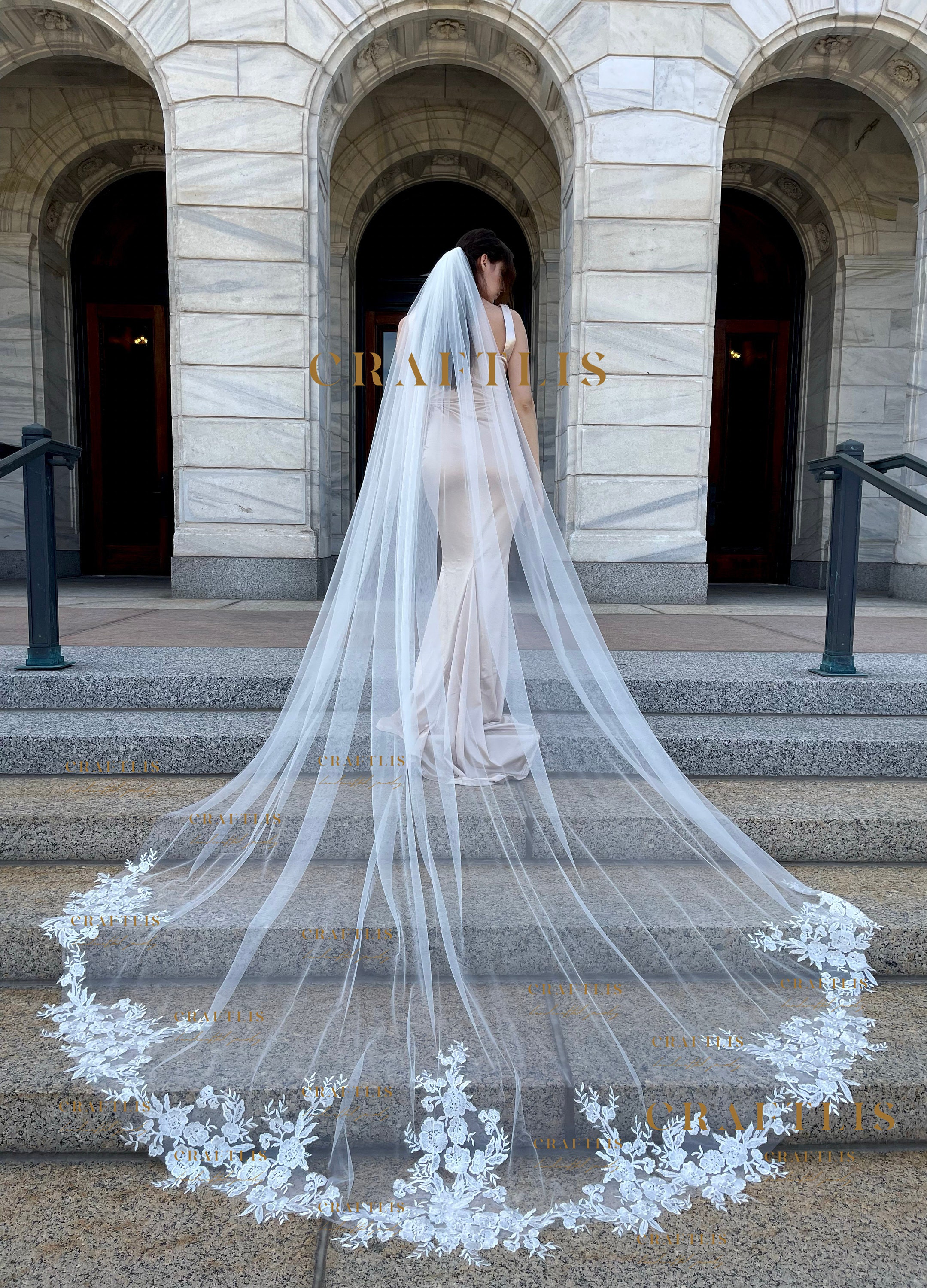 Floral Cathedral Veil - Etsy display picture 2