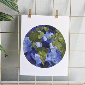 Earth Print | There is no Planet B | Pressed flower art Print