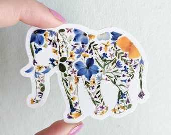 Elephant Sticker | Elephant Decal for Yeti | Floral Elephant | Elephant Vinyl Decal |
