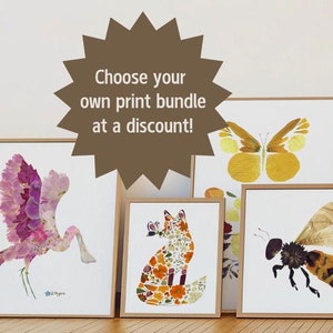 Gallery Wall Collection, Botanical Print Set, Dining Room Set, Floral Art Prints, Pressed Flower Art