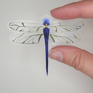 Dragonfly Sticker | Clear Planner Stickers | Pressed Flower Art Vinyl Sticker