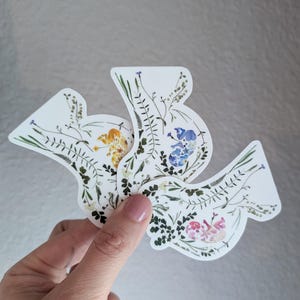 Pregnancy Art Sticker, Midwife gifts, Obgyn gifts, Pressed Flower Art Waterproof Vinyl Sticker