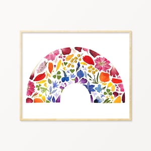 Rainbow Wall Hanging | Pressed Flower Art | Rainbow Wall Art | Rainbow Baby Gift | Rainbows | Whimsical Art