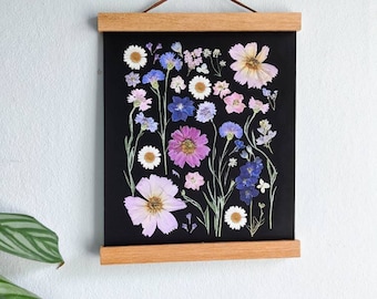 Pressed Flower Art | Herbarium | Dried Flower Art | Botanical Art | Floral Wall Art | "My Garden in May" Print, 8 x 10"