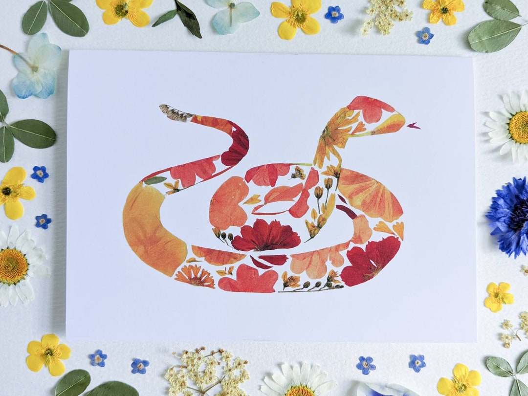 Snake Pattern Card Snake Card - Etsy