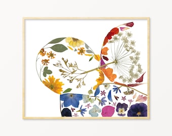 Breastfeeding Art, Breastfeeding Gifts, Doula Gift, Lactation Consultant Gift,  Pressed Flower Art Print, Lactation Room Sign, New Mom Gift