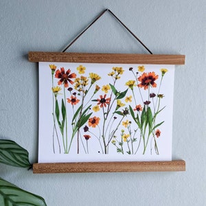 Pressed Flower Art | Herbarium | Dried Flower Art | Botanical Art | Floral Wall Art | "Texas Wildflowers In May" Print