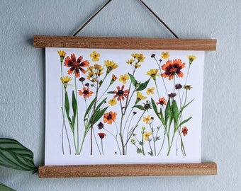 Pressed Flower Art | Herbarium | Dried Flower Art | Botanical Art | Floral Wall Art | "Texas Wildflowers In May" Print